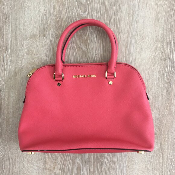 MICHAEL Michael Kors Cindy Medium Dome Satchel - color: 613 chili - Picture 10 of 12
